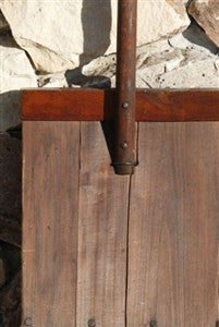 Antique Adult Wooden Shovel Hand Forged Metal