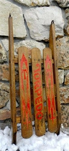 Vintage Child's Torpedo Sled Original Red Paint