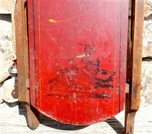 1880 - 1900 Antique Victorian Hand Painted Childs Sled
