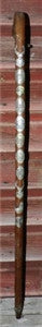 Antique Walking Stick 11 Badges Medallions Stocknagels 34 1/2 Inches Long