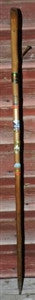 Antique Walking Stick 5 Badges Medallions Stocknagels 35 Inches Long