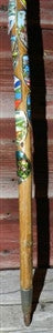 Antique Walking Stick 25 Badges Medallions Stocknagels 34 Inches Long