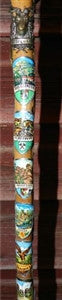 Antique Walking Stick 25 Badges Medallions Stocknagels 34 Inches Long