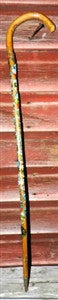 Antique Walking Stick 25 Badges Medallions Stocknagels 34 Inches Long